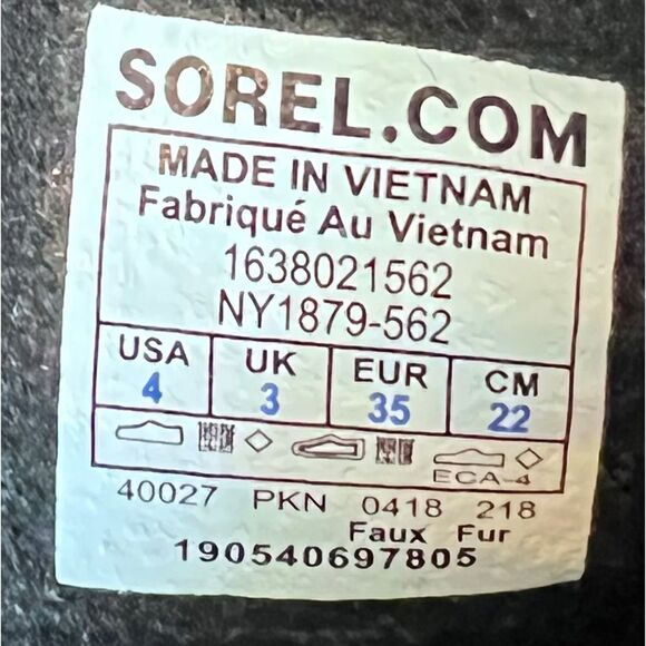 Sorel Youth Yoot PAC Nylon Boots Waterproof Purple Pink Colorblock Pattern Sz 4 - Picture 13 of 13